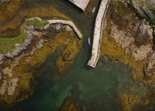 4 Aerial view, Carraroe Harbour, Connemara, Co. Galway.